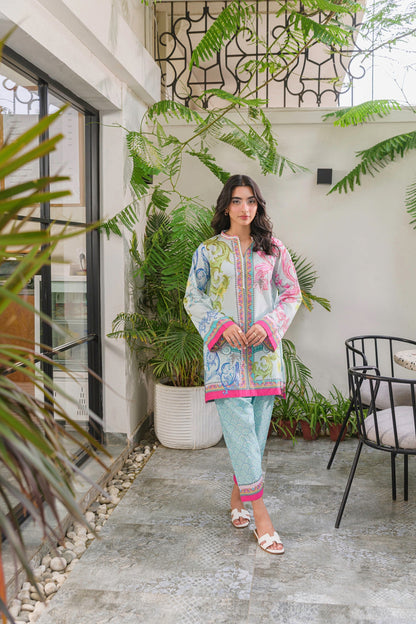 Multi color 2 pc turkish co-ord set for women Aminah Designs