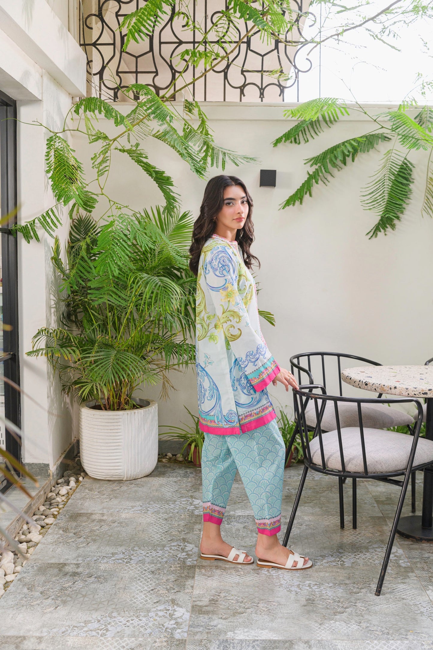 Multi color 2 pc turkish co-ord set for women Aminah Designs