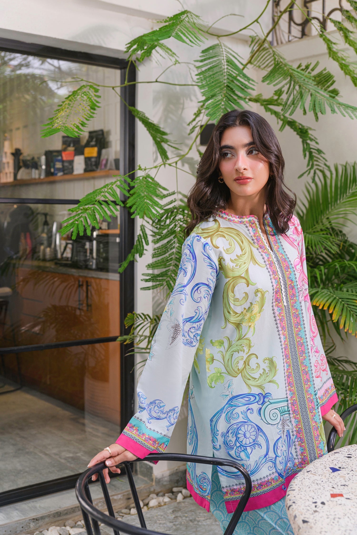 Multi color 2 pc turkish co-ord set for women Aminah Designs