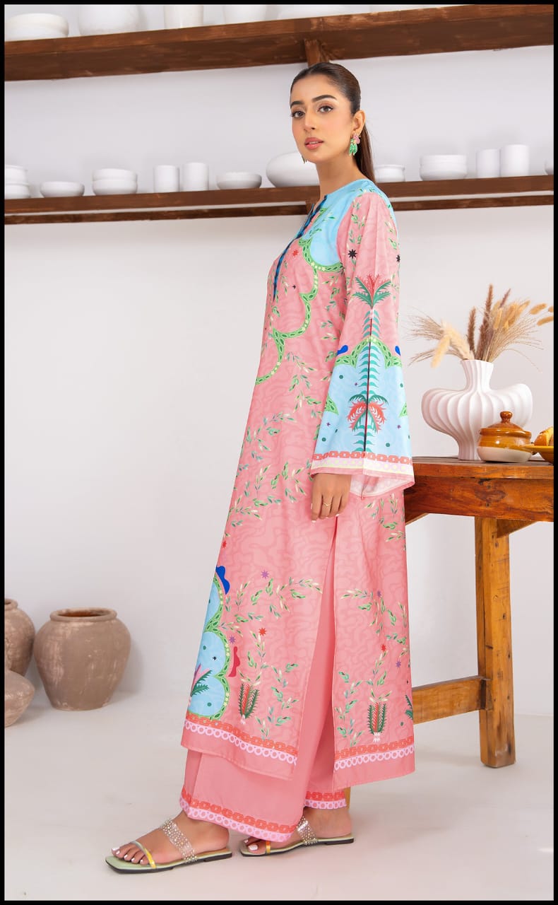 Premium Floral Printed Lawn Kurti for Women - Long Straight Designer Kurta | Summer casual Wear | Aminah Designs Aminah Designs