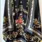 Pure muslin semi stitched shirt printed with beautiful laces & mirror works