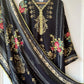 Pure muslin semi stitched shirt printed with beautiful laces & mirror works