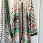Pure muslin semi stitched shirt with beautiful paksitani print with stone mirror & crocia laces work