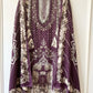 Pure muslin Pakistani printed semi stitch shirt with beautiful laces & mirror works
