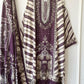 Pure muslin Pakistani printed semi stitch shirt with beautiful laces & mirror works