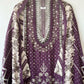 Pure muslin Pakistani printed semi stitch shirt with beautiful laces & mirror works