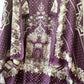 Pure muslin Pakistani printed semi stitch shirt with beautiful laces & mirror works