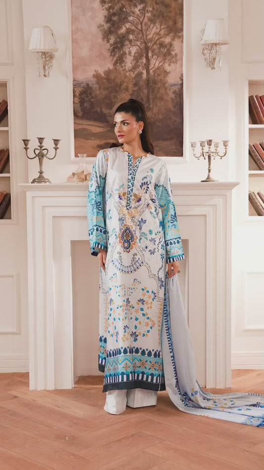COOL BREEZE PAKISTANI 3PC SET WITH DUPATTA | AMINAH DESIGNS