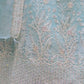 BLUE 3 PC UNSTITCHED HEAVY EMBROIDERY DRESS WITH HEAVY DUPATTA
