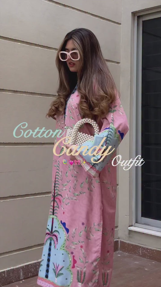 Premium Floral Printed Lawn Kurti for Women - Long Straight Designer Kurta | Summer casual Wear | Aminah Designs