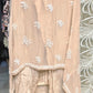 PEACH COLOR 3 PC UNSTITCHED DRESS WITH BEAUTIFUL INTRICATE EMBROIDERY WITH FULLY EMBROIDERED DUPATTA
