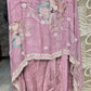 PINK COLOR 3 PC SEMI STITCHED DRESS WITH HEAVY EMBROIDERY ON TOP AND DUPATTA