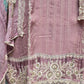 PINK COLOR 3 PC SEMI STITCHED DRESS WITH HEAVY EMBROIDERY ON TOP AND DUPATTA