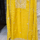 HALDI SPECIAL YELLOW 3 PC UNSTITCHED SET FULLY EMBROIDERED DRESS
