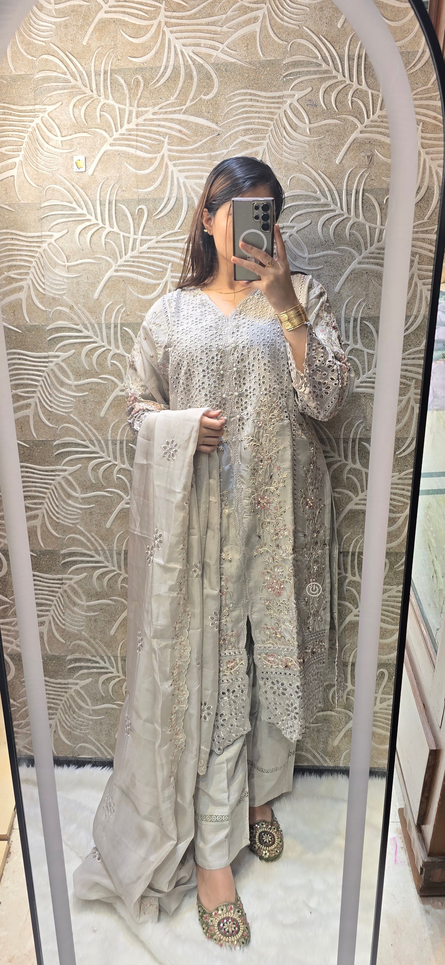 PASTEL DREAMS Embellished cutwork Suit (readytowear 3pc set)