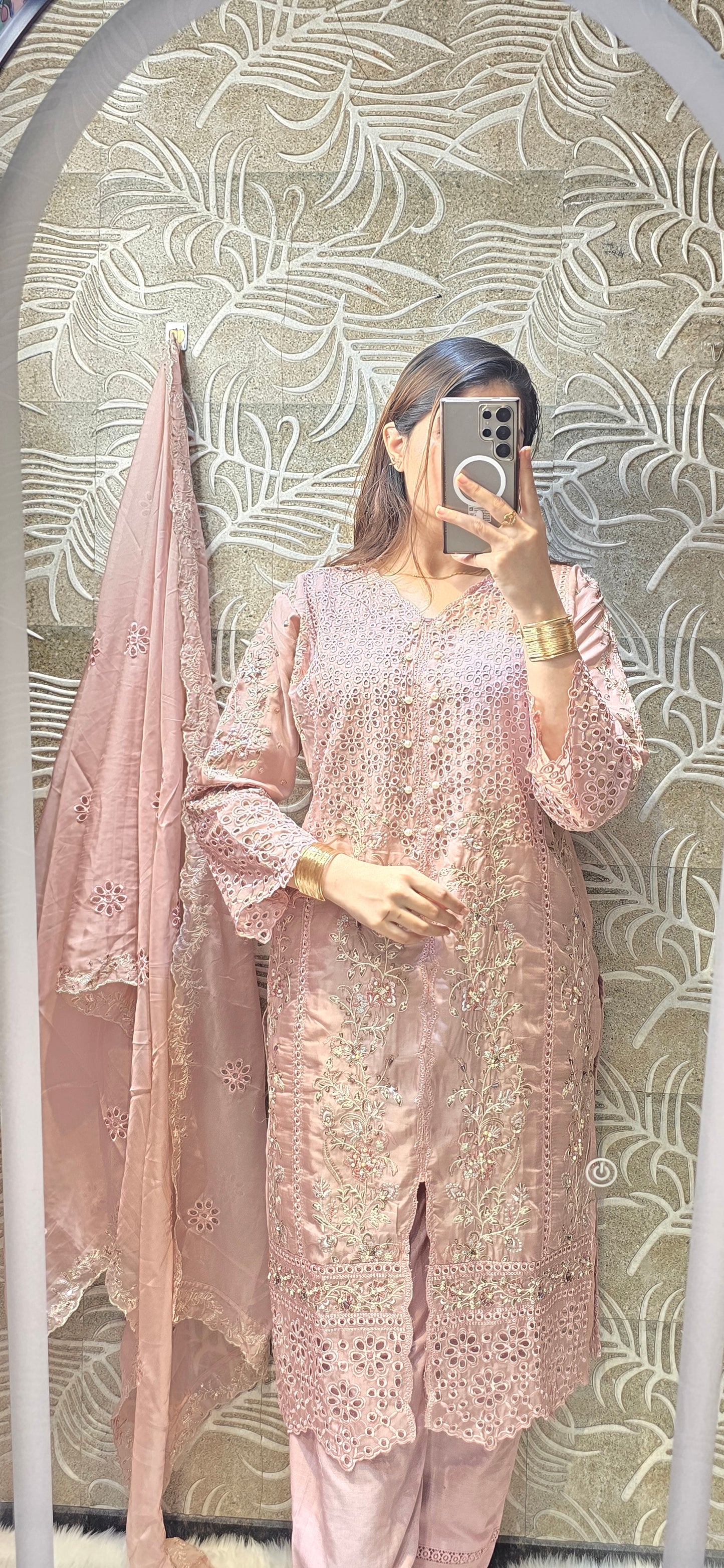 PASTEL DREAMS Embellished cutwork Suit (readytowear 3pc set)