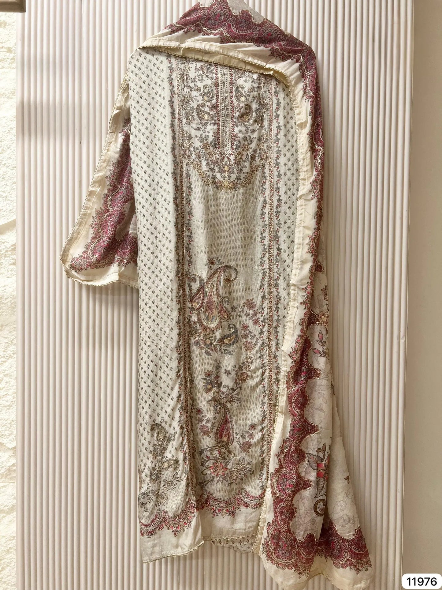 Midnight Sapphire Pure Muslin Unstitched 3-Piece Set with Ornate Digital Prints | Aminah Designs - Aminah Designs