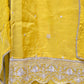 HALDI SPECIAL YELLOW 3 PC UNSTITCHED SET FULLY EMBROIDERED DRESS