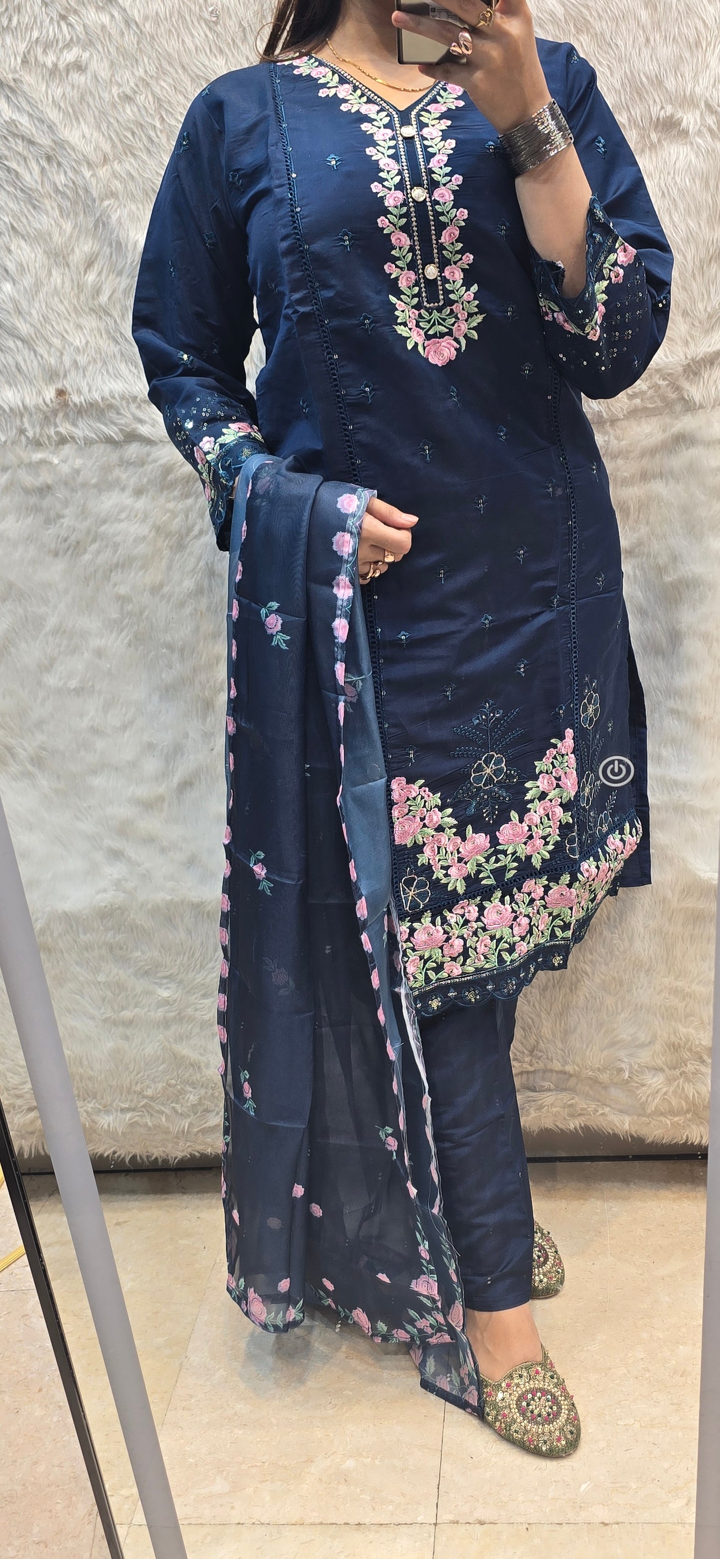NAVY BLUE 3 PC READYTOWEAR DRESS UNDER 1500