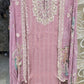 PINK COLOR 3 PC SEMI STITCHED DRESS WITH HEAVY EMBROIDERY ON TOP AND DUPATTA