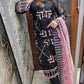 Black and pink 3 pc ready to wear heavy party dress fully embroidered