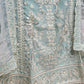 3 PC SEMI STITCHED FULLY EMBROIDERED DRESS WITH PURE PRINTED DUPATTA