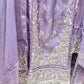 PURPLE EMBROIDERED 3 PC SET UNSTITCHED WITH DUPATTA
