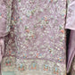 PURPLE 3 PC FULLY EMBROIDERED DRESS WITH HANDWORK DETAILS DRESS