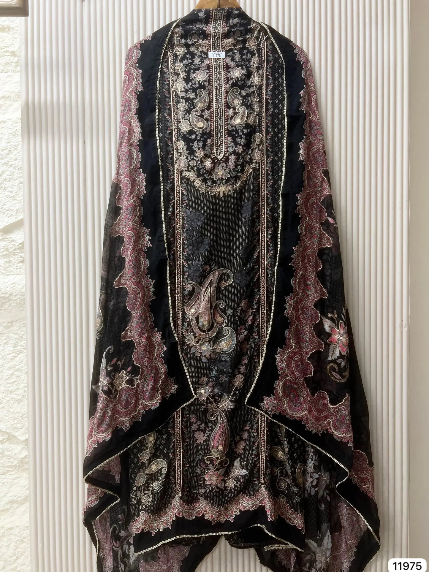 Midnight Sapphire Pure Muslin Unstitched 3-Piece Set with Ornate Digital Prints | Aminah Designs - Aminah Designs