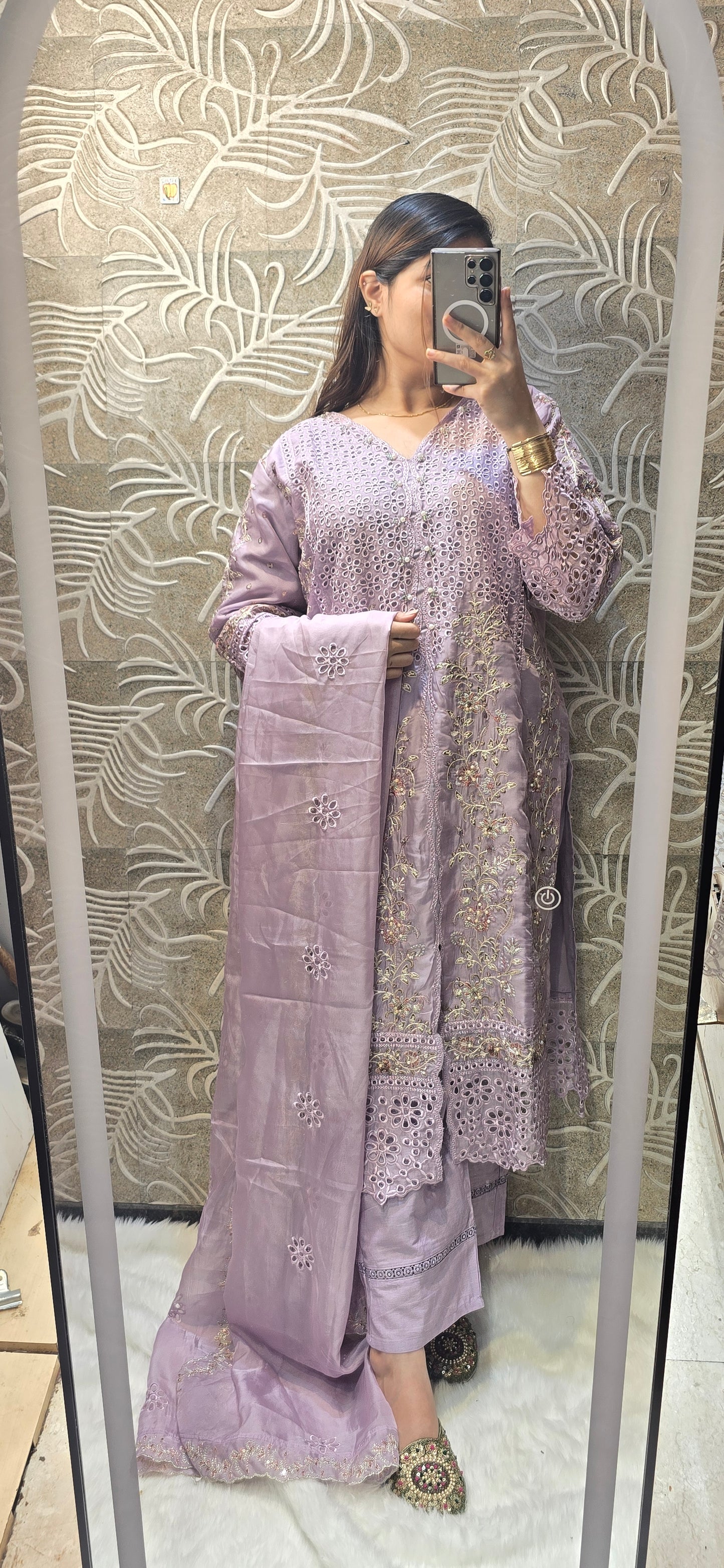 PASTEL DREAMS Embellished cutwork Suit (readytowear 3pc set)
