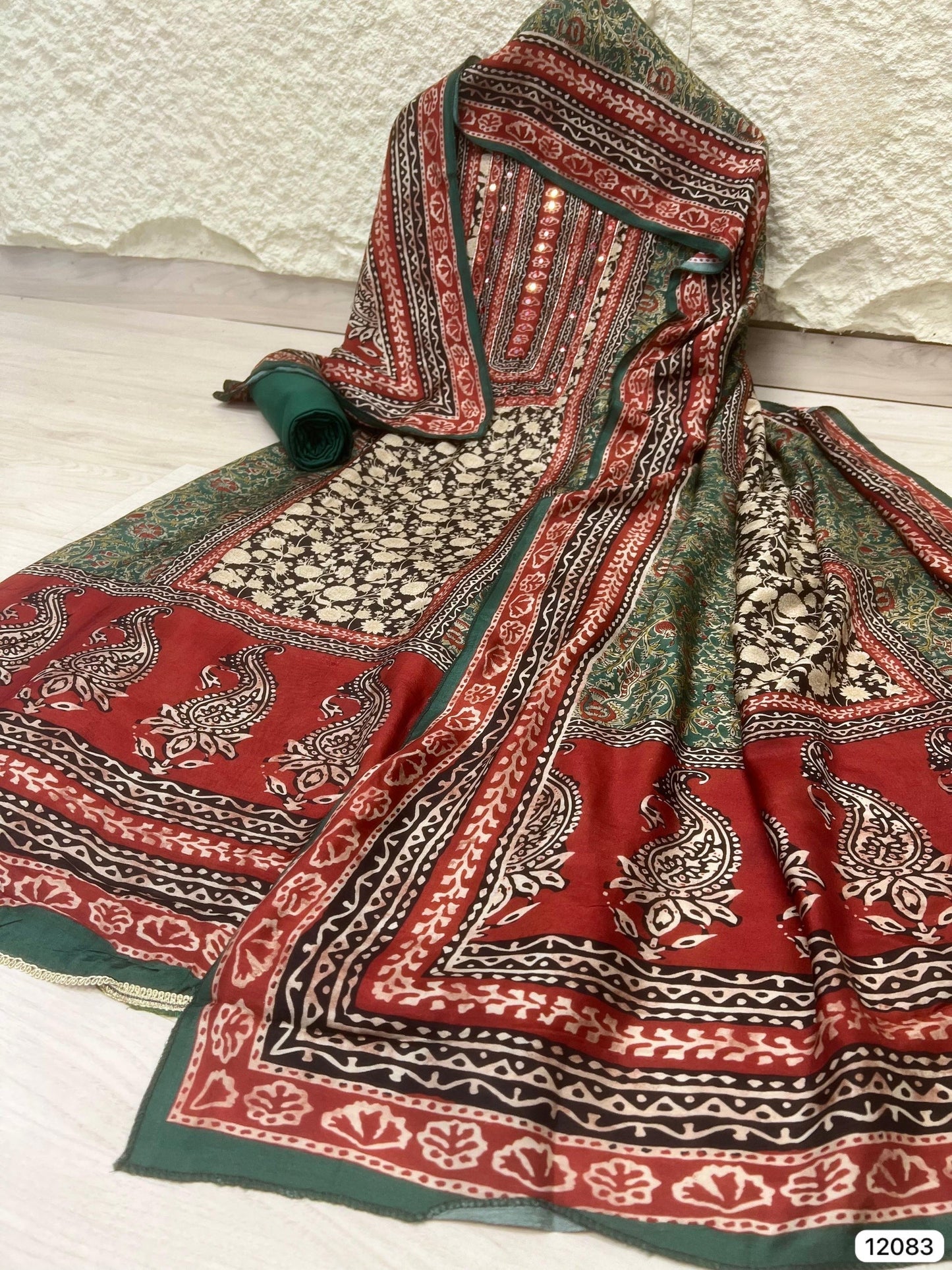 Multi Colour Pure Muslin Unstitched Printed Embroidered Aminah Designs