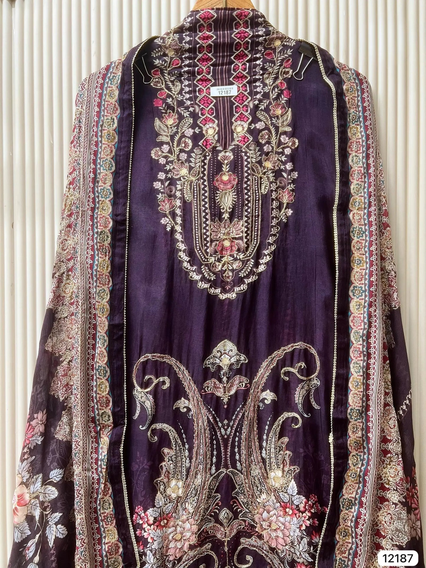 Midnight Sapphire Pure Muslin Unstitched 3-Piece Set with Ornate Digital Prints | Aminah Designs - Aminah Designs