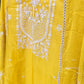 HALDI SPECIAL YELLOW 3 PC UNSTITCHED SET FULLY EMBROIDERED DRESS