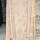 PEACH COLOR 3 PC UNSTITCHED DRESS WITH BEAUTIFUL INTRICATE EMBROIDERY WITH FULLY EMBROIDERED DUPATTA