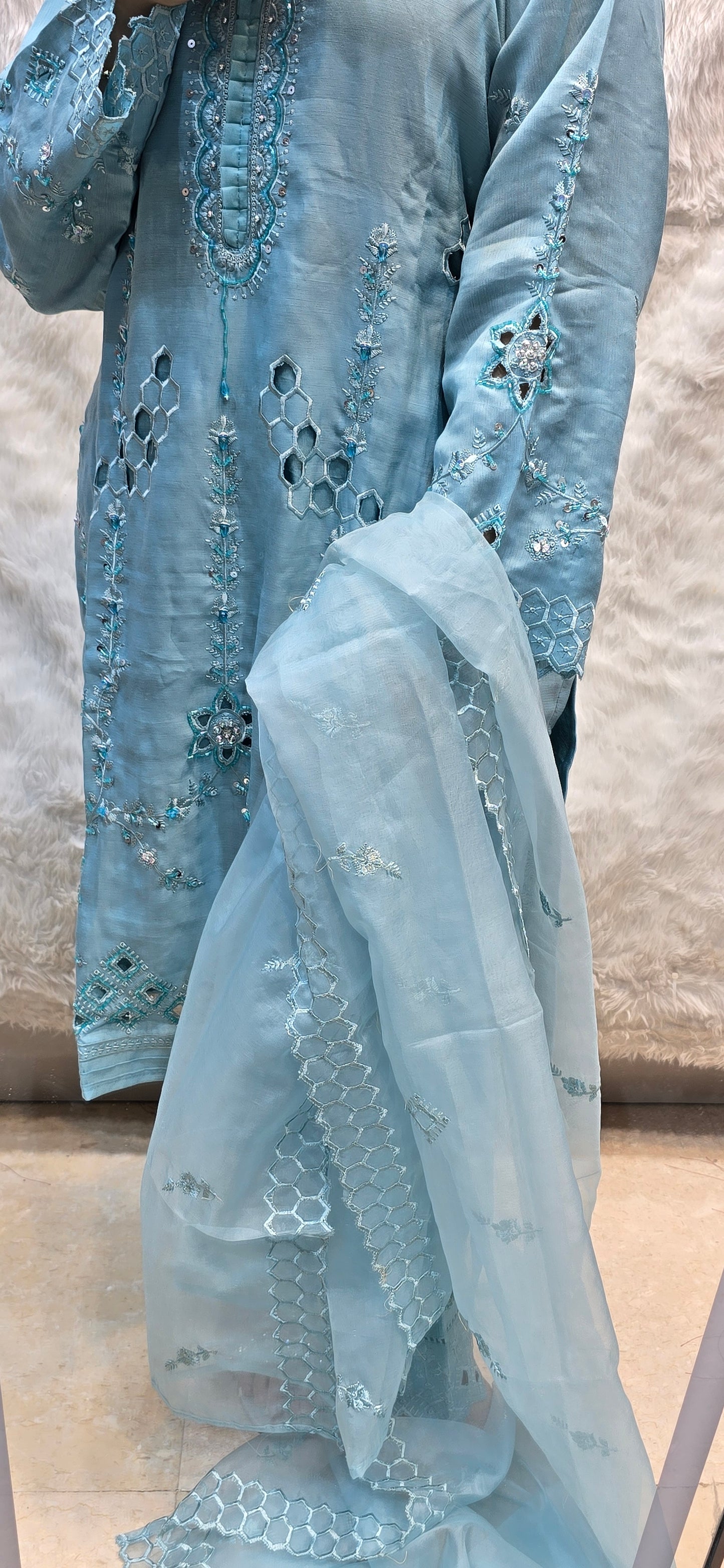 AZURE CUTWORK 3PC SET (readytowear)