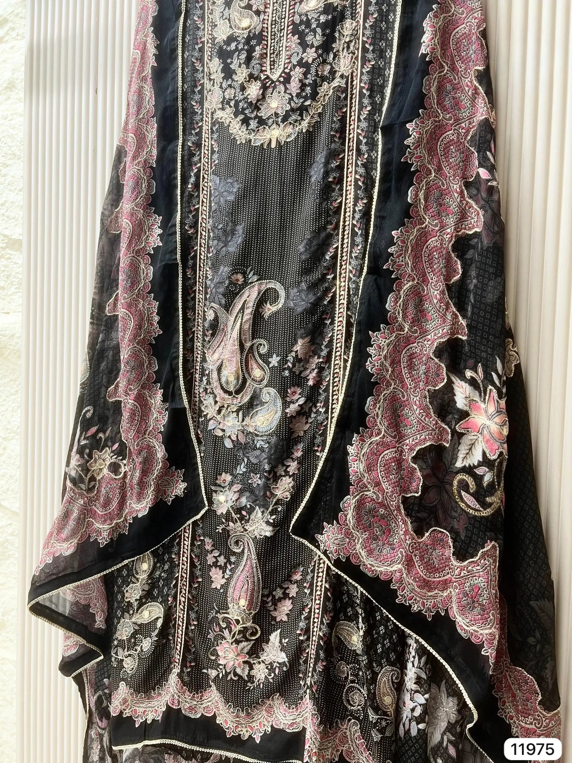 Midnight Sapphire Pure Muslin Unstitched 3-Piece Set with Ornate Digital Prints | Aminah Designs - Aminah Designs