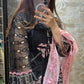 Black and pink 3 pc ready to wear heavy party dress fully embroidered